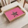Ster - Luipaard - Print - Roze Dienblad Rechthoek middel -sfeer1