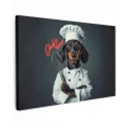 Quote - Neon - Hond - Kokskleding Tuinposter op houten frame 2 cm dik klein -3d