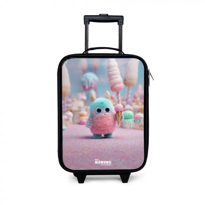 Zoet Monstersnoep Avontuur Kinderkoffer - Zwart klein -3d