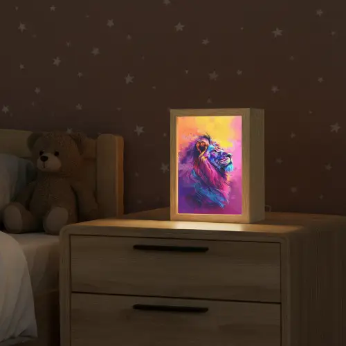 Leeuw - Verf- Kleuren - Dier Light Box met kabel klein -sfeer1_kind