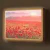 Bloemen - Klaprozen - Rood - Bloemenveld Light Box met batterij (Wandlamp) middel -z3d_website