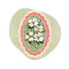 Bloemen - Illustratie - Geruit - Groen Wandcirkel Organisch Plexiglas middel -3d
