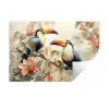 Toekan - Vogels - Bloemen - Tak Muursticker klein -3d