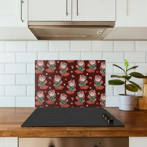 Donker - Cowboy - Laars - Patroon keuken achterwand spatscherm klein 900 -sfeer2