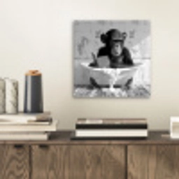 Vintage - Aap - Badkuip - Schuim - Dier aluminium wit klein -sfeer1
