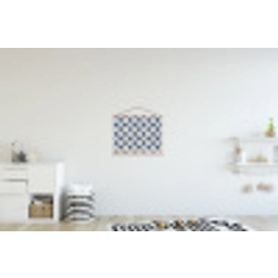 Symmetrisch - Palm - Blauw textielposter latten blank klein 122 -kinderkamer