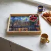 Grachten Amsterdam - Huizen - Stad - Kleurrijk Dienblad Rechthoek middel -sfeer2