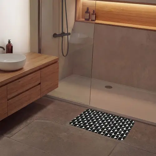 Modern - Geometrisch - Zwart Badmat klein 997 -sfeer2