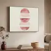 Minimalistisch - Cirkels - Roze Textielframe zwart klein -sfeer3