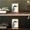 Illustratie - Blauw - Vogel Light Box met kabel (Tafellamp) klein -sfeer3