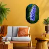 Bloemen - Blauw - Dennenboom Wandcirkel Ovaal Forex klein -sfeer4