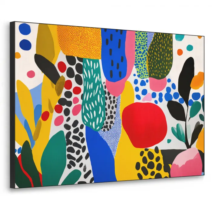 Stippen - Vormen - Modern - Kleuren Textielframe - compleet frame klein -3d
