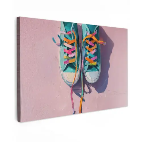 Sneakers - Veters - Kleurrijk - Schaduw canvas 2cm klein -z3d