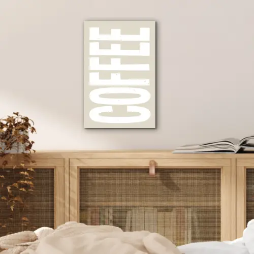Wit - Koffie - Vintage - Decoratie aluminium wit klein -sfeer3