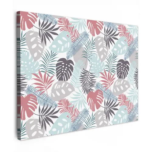 Inductie beschermer - Bladeren - Pastel - Jungle - Afdekplaat voor kookplaat Tuinposter op houten frame 2 cm dik klein -3d