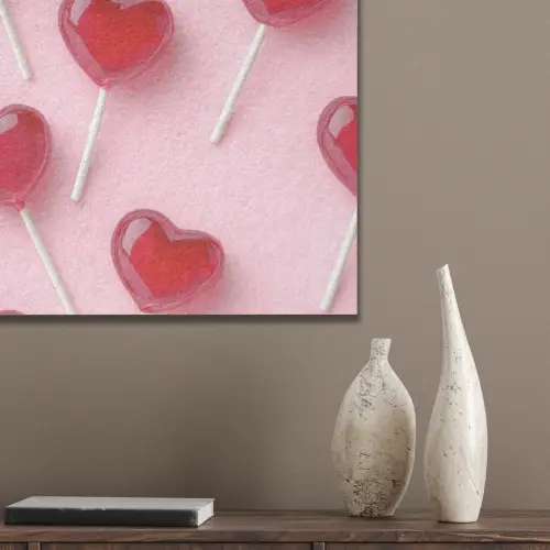 Lollies - Hartjes - Roze PET vilt klein -sfeer6_closeup