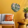 Compositie van bladeren - Groen - Roze Wandcirkel Organisch Forex 3mm klein -sfeer4