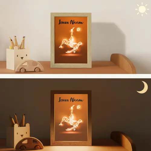 Voetballer - Oranje - Voetbal - Omhaal Light Box met kabel (Kinderlampje) klein -sfeer3_kind