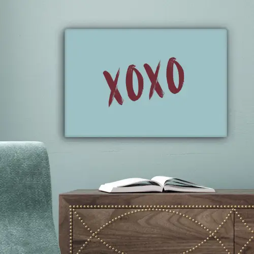XOXO - Blauw - Rood canvas 2cm klein -sfeer4