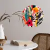Bloemen - Bladeren - Abstract - Kleurrijk Wandcirkel behangsticker klein -sfeer3