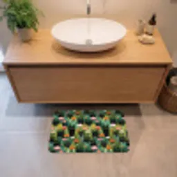 Katten - Bloemen - Kleurrijk Badmat klein 997 -sfeer1