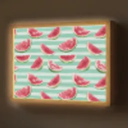 Watermeloen - Strepen - Groen Light Box met batterij (Wandlamp) middel 907 -z3d_website