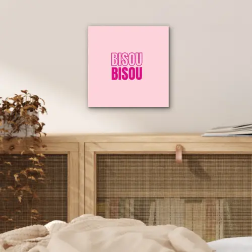 Bisou - Roze - Minimalistisch aluminium wit klein -sfeer3