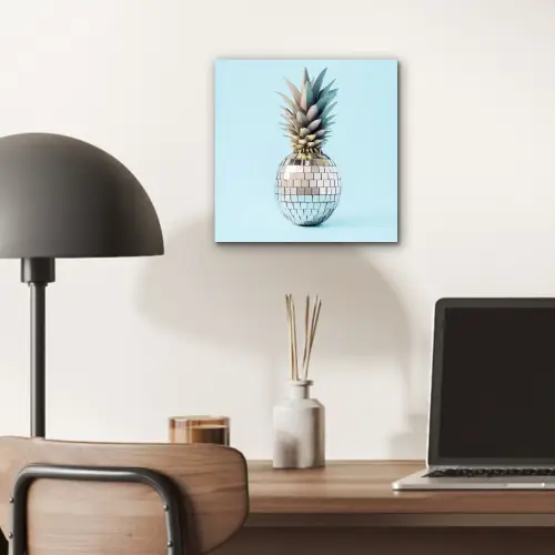 Blauw - Ananas - Disco - Discobal aluminium wit klein -sfeer5