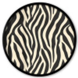 Zebra - Print - Klassiek - Zwart Fotolijst rond zonder passe partout klein 856 -3d