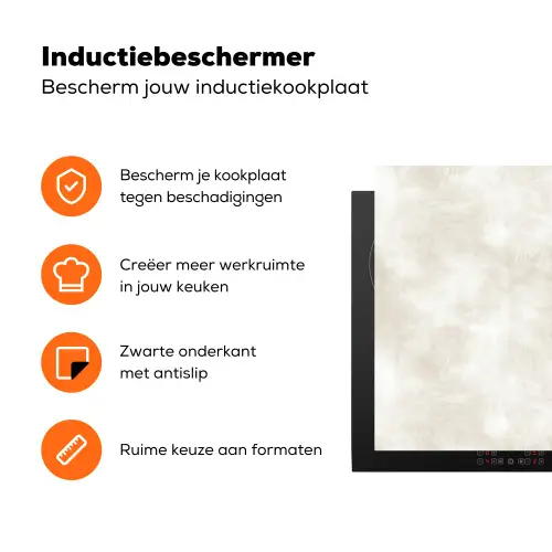 Subtiel - Structuur - Beige Inductie beschermer vinyl 3mm klein 276 -zzzzzzz-td-ups