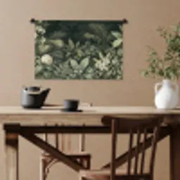 Jungle - Bladeren - Botanisch - Groen Wandkleed katoen klein -sfeer6