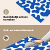 Vormen - Abstract - Blauw - Golven Inductie beschemer met haakjes middel -ky-schoon-nl