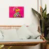 Hagedis - Bloemen - Roze - Kimono tuinposter los doek klein -sfeer7