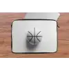 Basketbal - Wit - Schaduw - Lijnen laptophoes neopreen klein -tafel