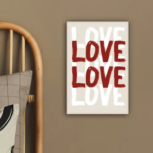 Love - Rood - Tekst canvas 2cm klein -sfeer3