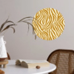 Zebra - Klassiek - Oker - Geel Wandcirkel behangsticker klein 186 -sfeer3