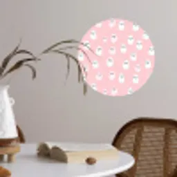 Spookjes - Patroon - Roze Wandcirkel behangsticker klein 186 -sfeer3