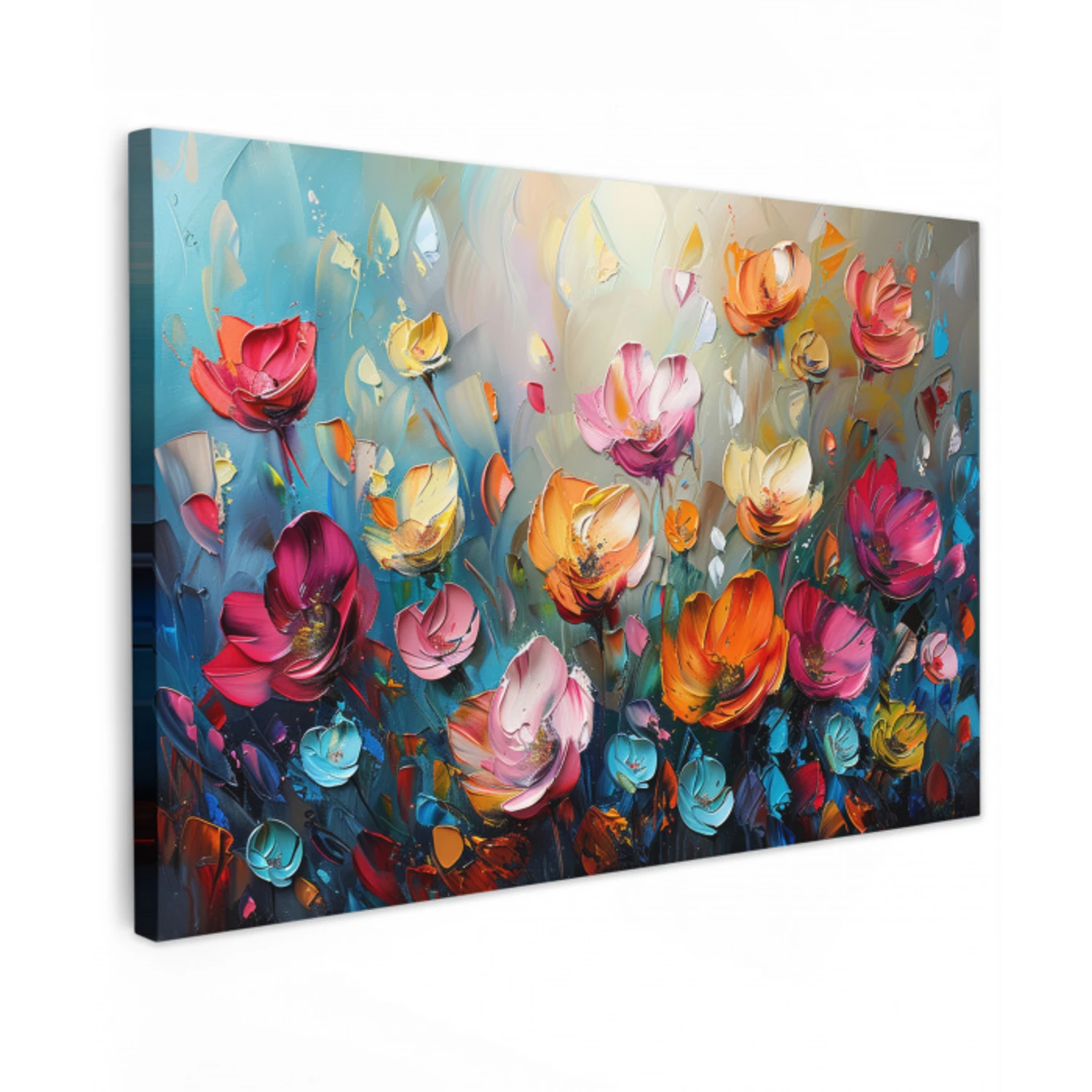 Klaprozen - Bloemen - Kunst - Botanisch canvas 2cm klein -z3d