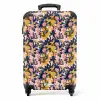 Tropisch vlinder patroon blauw geel NBS - Handbagage koffer - Kinderen Unisex middel -productfoto_recht
