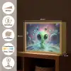 Alien - Groen - Planeten - Ruimte Light Box met batterij (Wandlamp kind) middel -USP_websiteoverzichtNL