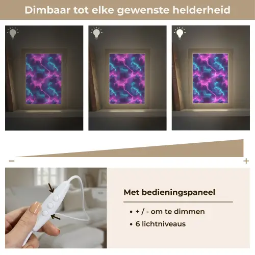 Elektrisch - Neon - Lucht Light Box met kabel (Tafellamp) klein 925 -USP_dimbaarNL