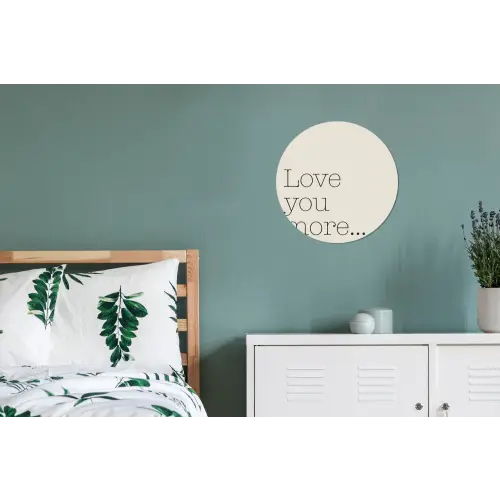 Minimalistisch - Love - Beige Wandcirkel aluminium klein -slaapkamer