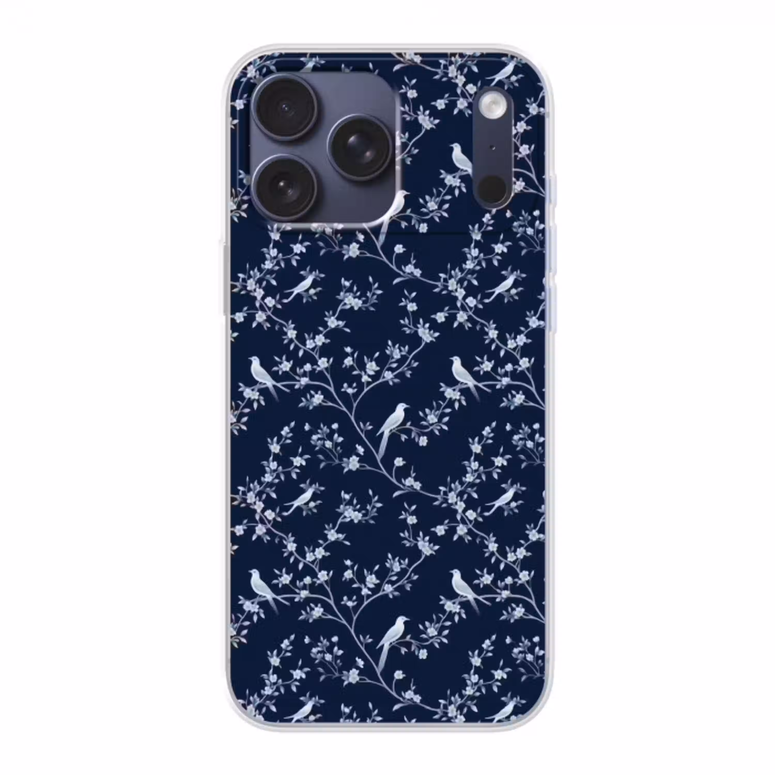 Grafisch - Bloesemtak - Blauw Telefoonhoesje iPhone 17 Pro Max klein 879 -3d