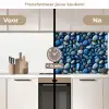Blauwe - Oceaan - Kiezels keuken achterwand 2 middel 871 -voor-na2_NL