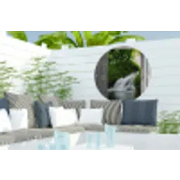 Waterval - Doorkijk - Landschap Wandcirkel tuinposter met ringen klein -buiten2