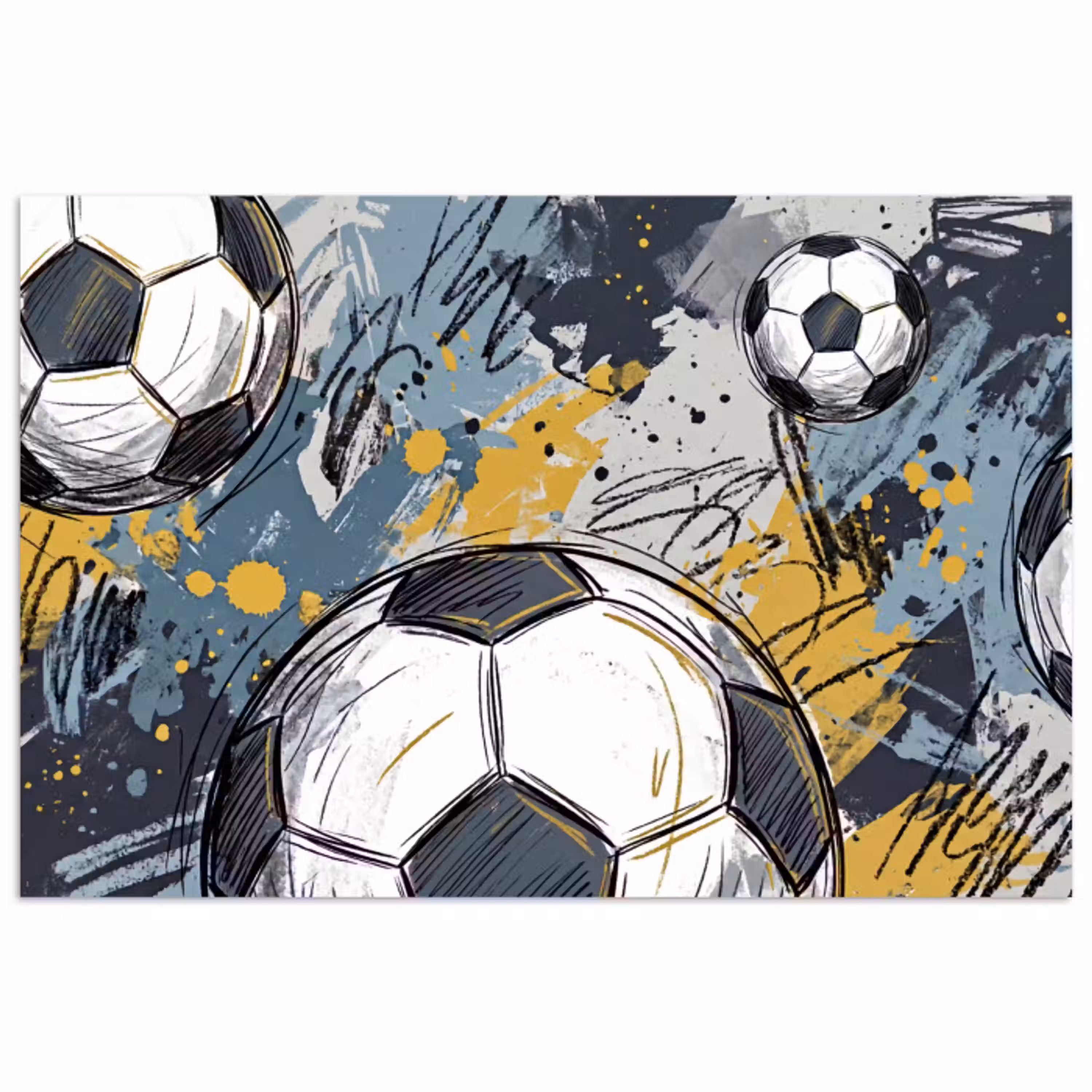 Voetbal - Abstract - Sport - Kleurrijk poster papier klein -3d