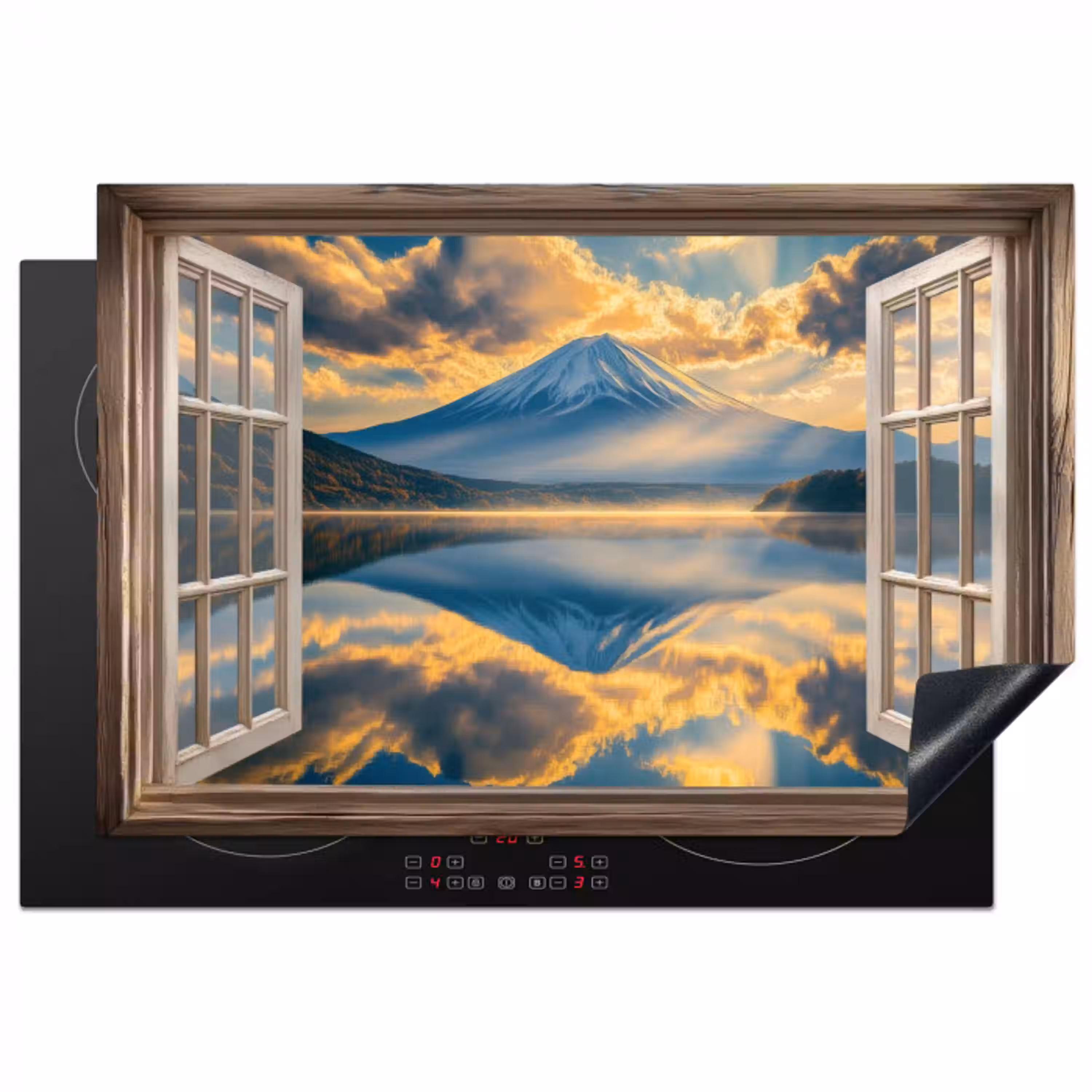 Doorkijk - Landschap - Bergen - Uitzicht - Raam Inductie beschermer vinyl 3mm klein -3d