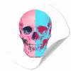Schedel - Grafisch - Roze - Verdeeld Wandcirkel behangsticker klein -3d