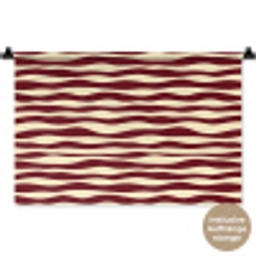 Golven - Rood - Patroon - Crème Wandkleed katoen klein 269 -t3d_DE