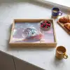 Slak - Disco - Mozaïek - Blauw Dienblad Rechthoek middel -sfeer2